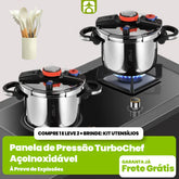 [Esquenta Black Friday] Panelas de Pressão TurboChef Aço Inoxidável - Á Prova de Explosões + Brinde: Kit Utensílios